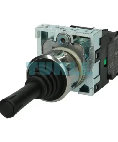 Siemens 3SU1150-7AC88-1NA0 Coordinate Switch, 22mm, Metal Shiny Black, Horizontal Momentary, 2 Positions