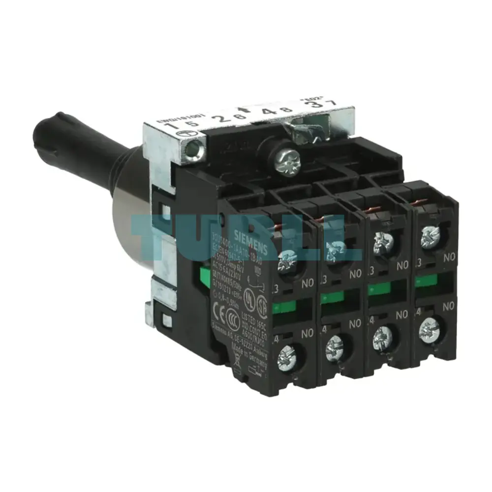 Siemens 3SU1150-7BE88-1QA0 Coordinate Switch, 22mm Metal Shiny Black, 4-Position Latching Control Switch Original Brand New 4 Siemens 3SU1150-7BE88-1QA0 Coordinate Switch, 22mm Metal Shiny Black, 4-Position Latching Control Switch