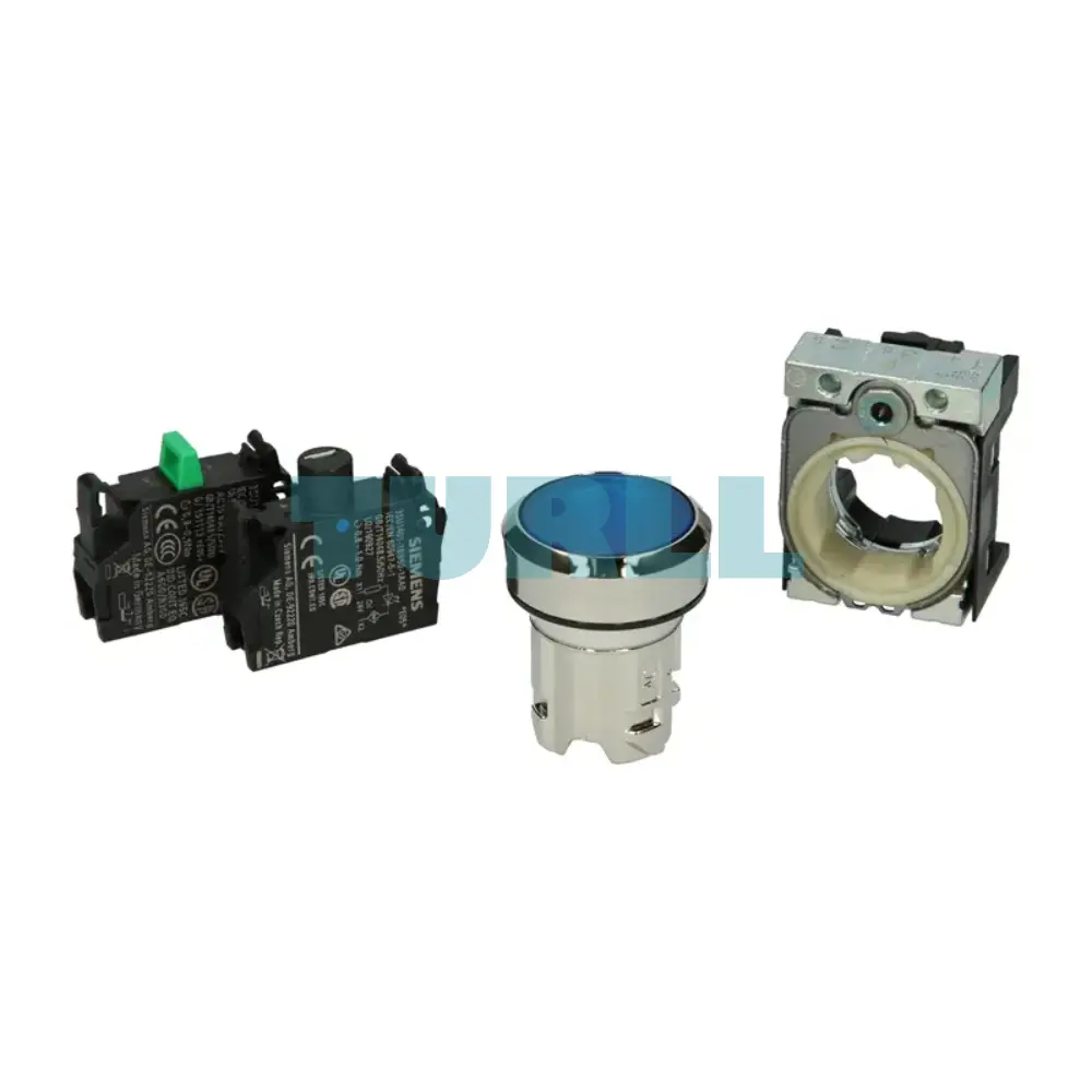 Siemens 3SU1152-0AB50-1BA0 Illuminated Pushbutton, 22mm, Blue, Metal, Momentary Contact, 24V AC/DC Original Brand New 3 Siemens 3SU1152-0AB50-1BA0 Illuminated Pushbutton, 22mm, Blue, Metal, Momentary Contact, 24V AC/DC