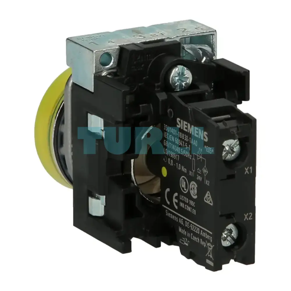 Siemens 3SU1152-6AA30-1AA0 Yellow LED Indicator Light, 22 mm Metal, 24 V AC/DC Original Brand New 2 Siemens 3SU1152-6AA30-1AA0 Yellow LED Indicator Light, 22 mm Metal, 24 V AC/DC