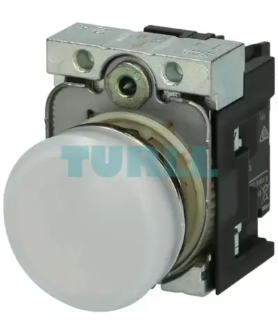 Siemens 3SU1152-6AA60-1AA0 LED Indicator Light, 22mm, Round Metal, White Lens, 24V AC/DC