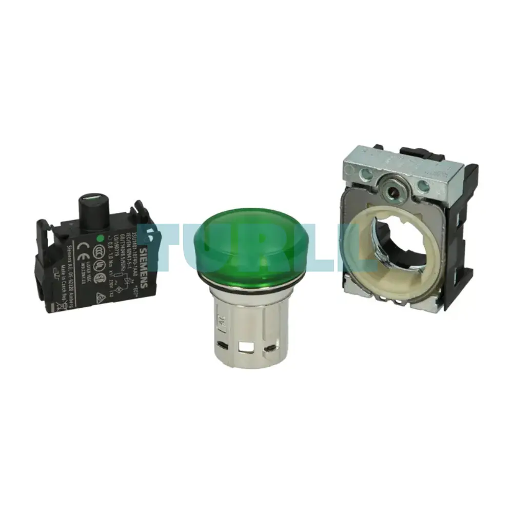 Siemens 3SU1156-6AA40-1AA0 Green LED Indicator Light, 22mm, Metal, Smooth Lens, 230V AC Original Brand New 3 Siemens 3SU1156-6AA40-1AA0 Green LED Indicator Light, 22mm, Metal, Smooth Lens, 230V AC