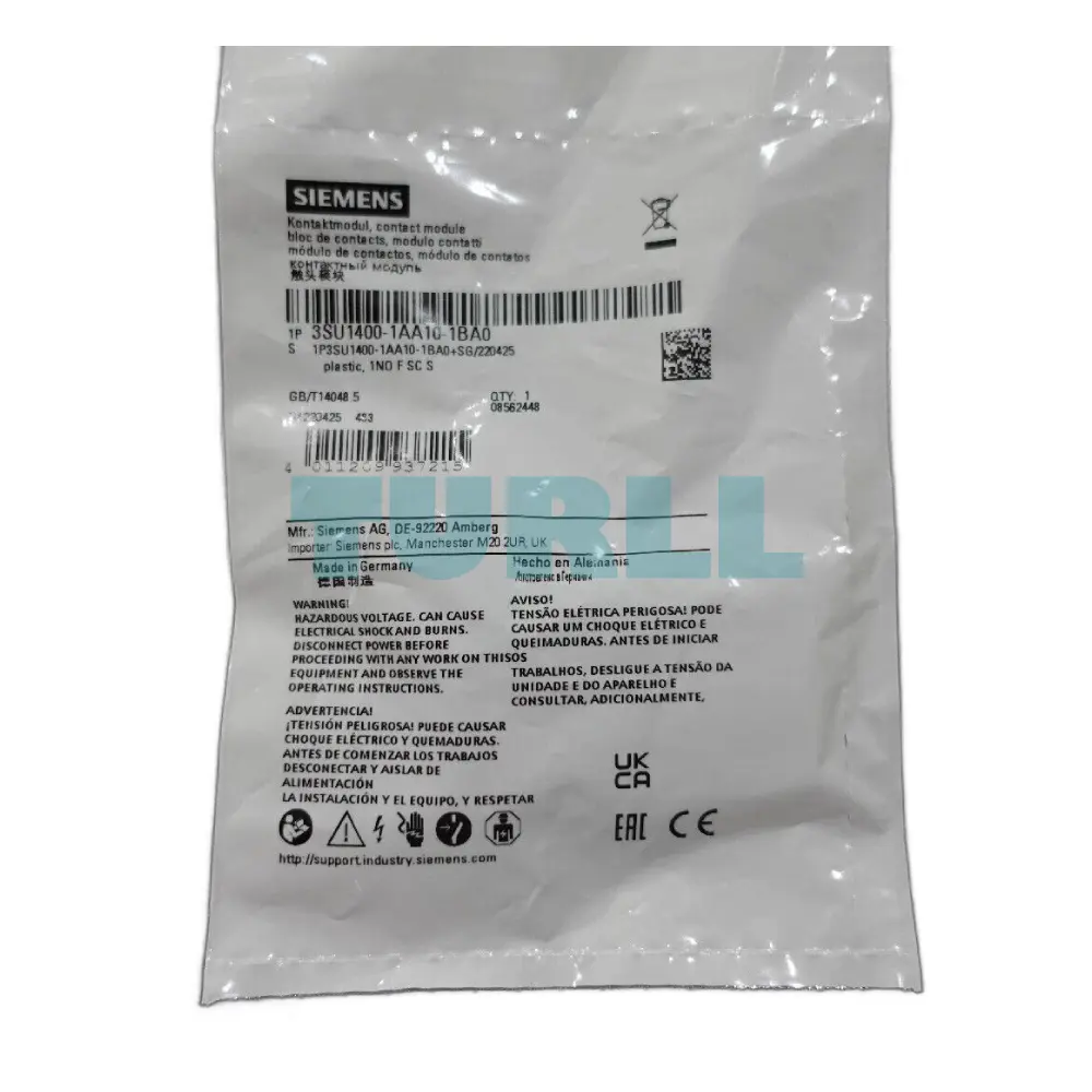 Siemens 3SU1400-1AA10-1BA0 Contact Module, 1 NO Contact, Screw Terminal, Front Plate Mounting Original Brand New 4 Siemens 3SU1400-1AA10-1BA0 Contact Module, 1 NO Contact, Screw Terminal, Front Plate Mounting