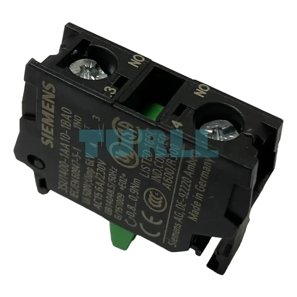 Siemens 3SU1400-1AA10-1BA0 Contact Module, 1 NO Contact, Screw Terminal, Front Plate Mounting Original Brand New 3 Siemens 3SU1400-1AA10-1BA0 Contact Module, 1 NO Contact, Screw Terminal, Front Plate Mounting