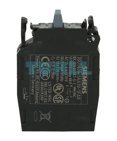 Siemens 3SU1400-1AA10-1FA0 Contact Module, 1 NO + 1 NC, Screw Terminal, Front Plate Mounting