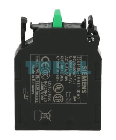 Siemens 3SU1400-1AA10-3DA0 SIRIUS ACT Contact Module 2 NO, Spring Terminal