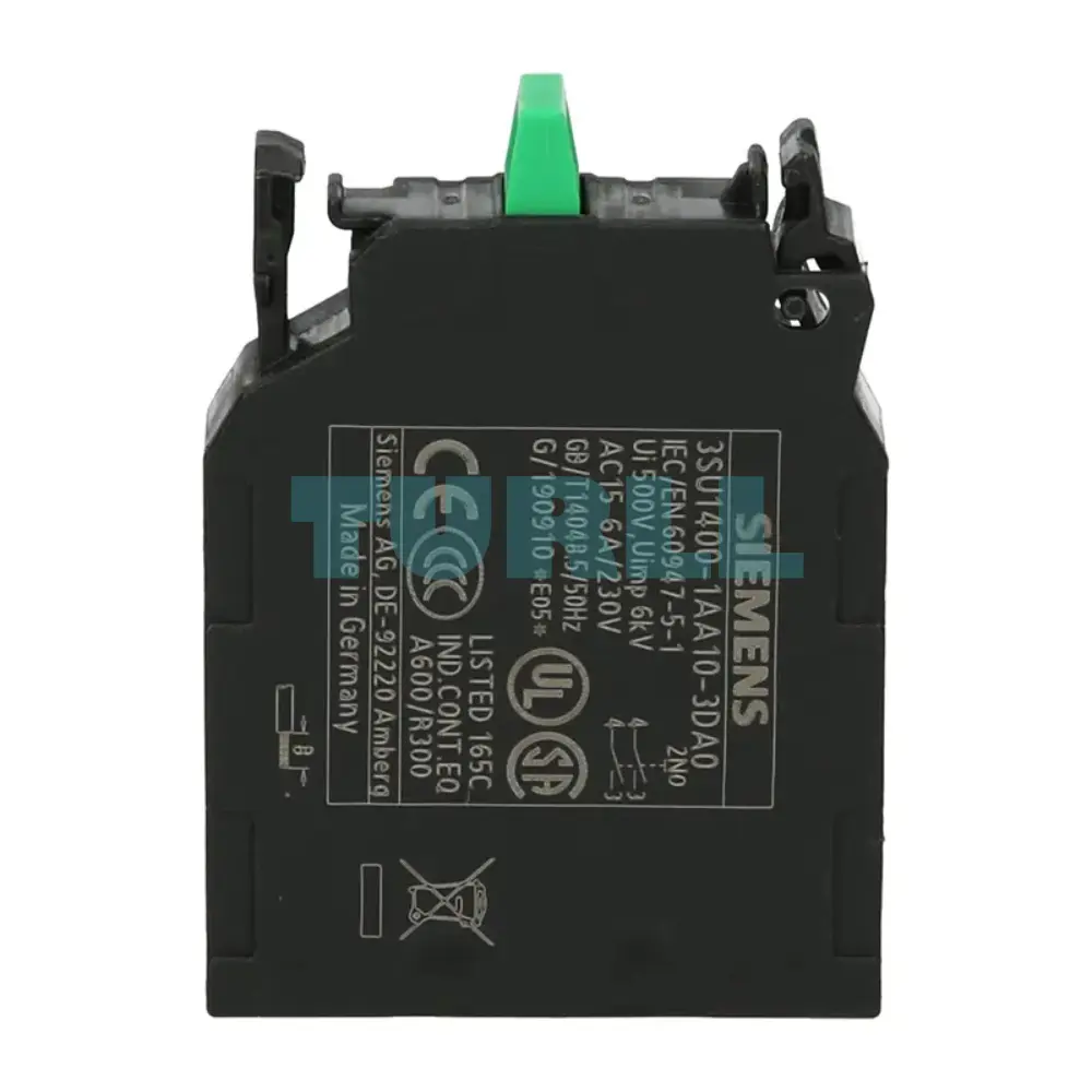 Siemens 3SU1400-1AA10-3DA0 SIRIUS ACT Contact Module 2 NO, Spring Terminal Original Brand New 1 Siemens 3SU1400-1AA10-3DA0 SIRIUS ACT Contact Module 2 NO, Spring Terminal