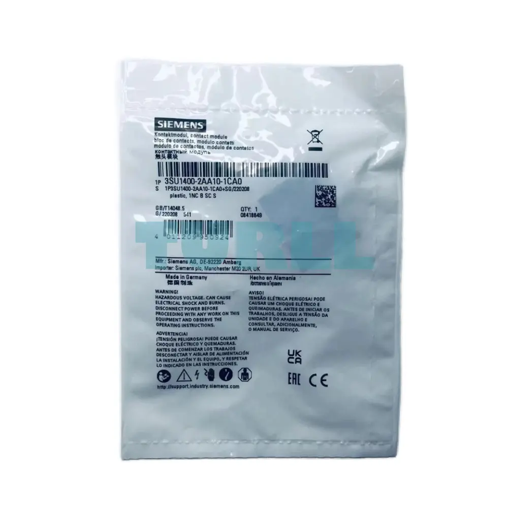 Siemens 3SU1400-2AA10-1CA0 Contact Module, 1 NC Contact, Screw Terminal, Floor Mount Original Brand New 4 Siemens 3SU1400-2AA10-1CA0 Contact Module, 1 NC Contact, Screw Terminal, Floor Mount