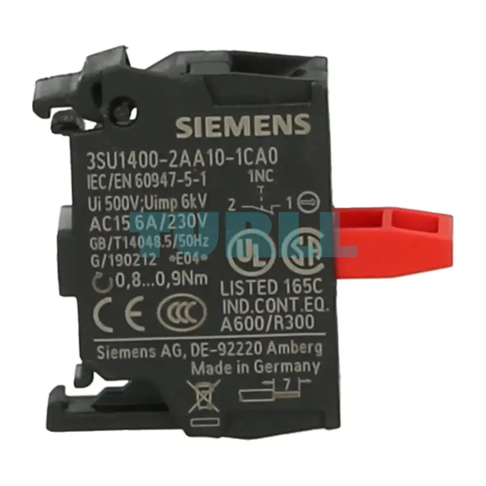 Siemens 3SU1400-2AA10-1CA0 Contact Module, 1 NC Contact, Screw Terminal, Floor Mount Original Brand New 2 Siemens 3SU1400-2AA10-1CA0 Contact Module, 1 NC Contact, Screw Terminal, Floor Mount