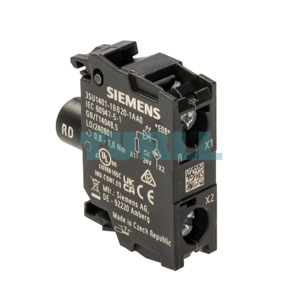 Siemens 3SU1401-1BB20-1AA0 Red LED Module, 24V AC/DC, Screw Terminal, Front Plate Mounting Original Brand New 1 Siemens 3SU1401-1BB20-1AA0 Red LED Module, 24V AC/DC, Screw Terminal, Front Plate Mounting