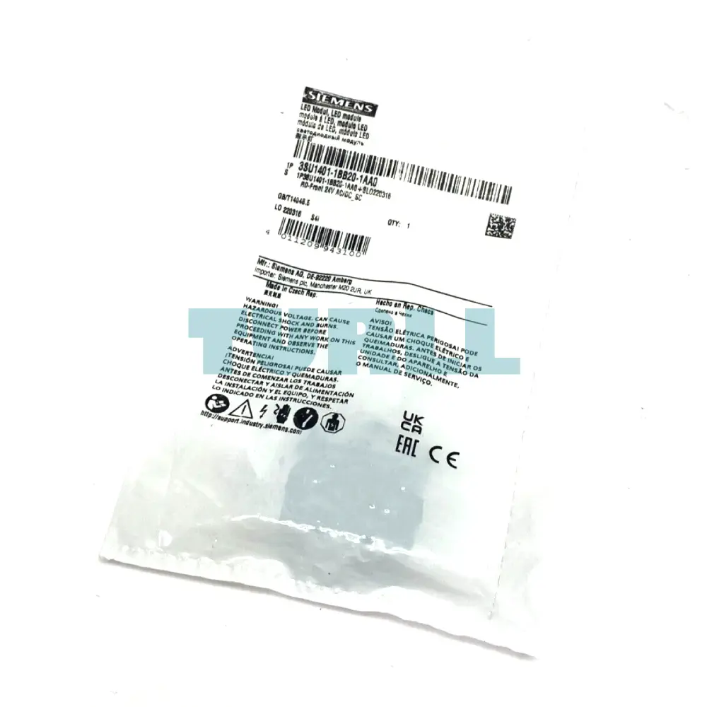 Siemens 3SU1401-1BB20-1AA0 Red LED Module, 24V AC/DC, Screw Terminal, Front Plate Mounting Original Brand New 2 Siemens 3SU1401-1BB20-1AA0 Red LED Module, 24V AC/DC, Screw Terminal, Front Plate Mounting