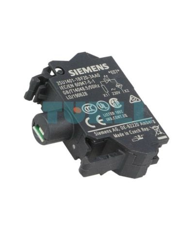 Siemens 3SU1401-1BF20-3AA0 LED Module, 230V AC, Red Indicator, Spring-Type Terminal