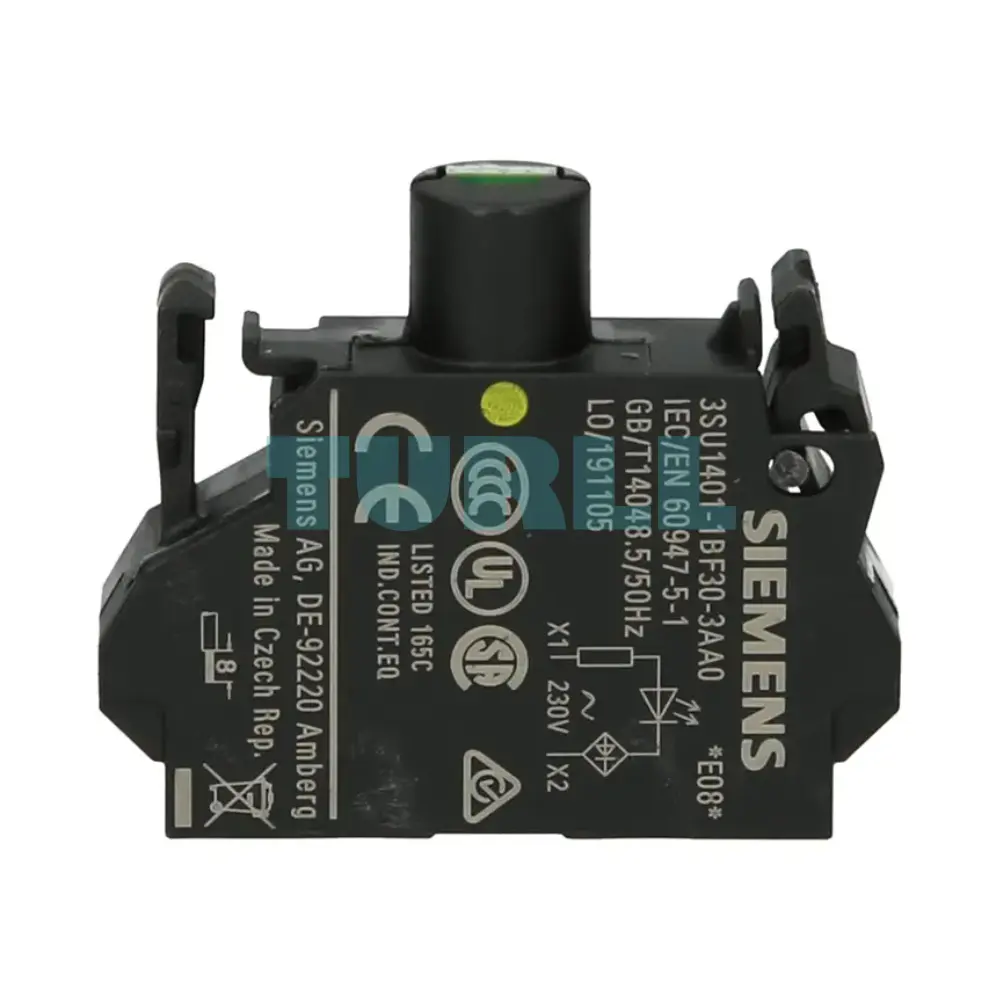 Siemens 3SU1401-1BF30-3AA0 Yellow LED Module 230V AC, Spring-Type Terminal, Front Plate Mounting Original Brand New 1 Siemens 3SU1401-1BF30-3AA0 Yellow LED Module 230V AC, Spring-Type Terminal, Front Plate Mounting