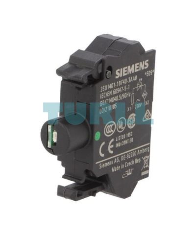 Siemens 3SU1401-1BF40-3AA0 SIRIUS ACT LED Module 230 V AC, Green, Front‑Plate Mount