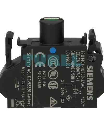 Siemens 3SU1401-1BF50-3AA0 Blue LED Module 230V AC, Spring-Type Terminal, Front Plate Mounting