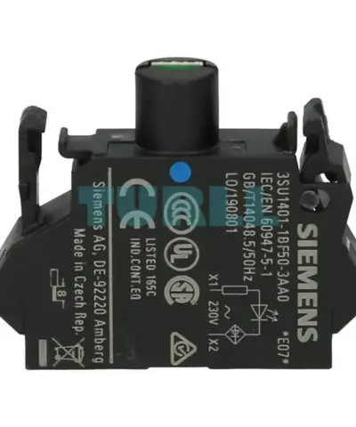 Siemens 3SU1401-1BF50-3AA0 Blue LED Module 230V AC, Spring-Type Terminal, Front Plate Mounting