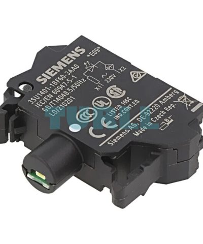 Siemens 3SU1401-1BF60-3AA0 LED Module 230 V AC, White, Spring‑Terminal, Front Plate Mounting