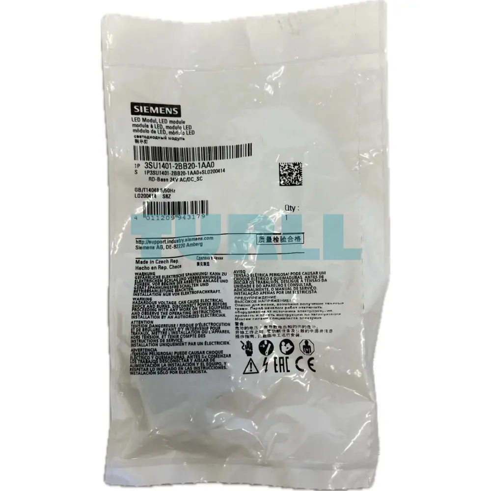 Siemens 3SU1401-2BB20-1AA0 Red LED Module, 24V AC/DC, Screw Terminal, Floor Mounting Original Brand New 4 Siemens 3SU1401-2BB20-1AA0 Red LED Module, 24V AC/DC, Screw Terminal, Floor Mounting