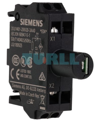 Siemens 3SU1401-2BB20-3AA0 LED Module, 24V AC/DC, Red, Spring-Loaded Terminal