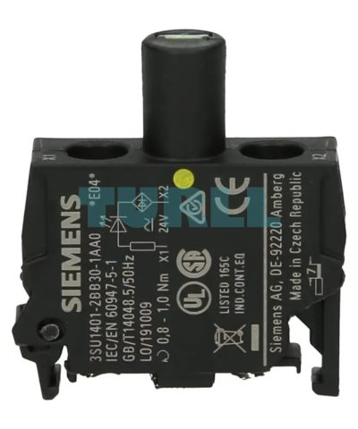 Siemens 3SU1401-2BB30-1AA0 LED Module 24V AC/DC, Yellow, Floor Mount, Screw Terminal