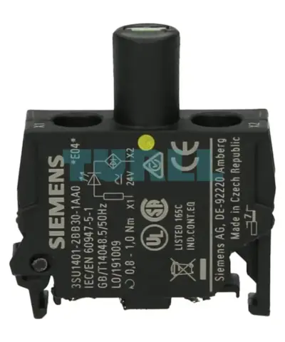 Siemens 3SU1401-2BB30-1AA0 LED Module 24V AC/DC, Yellow, Floor Mount, Screw Terminal