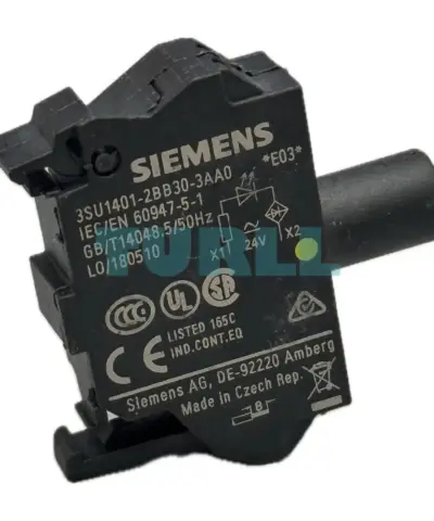 Siemens 3SU1401-2BB30-3AA0 LED Module 24V AC/DC, Yellow, Spring-Loaded Terminal, Floor Mount