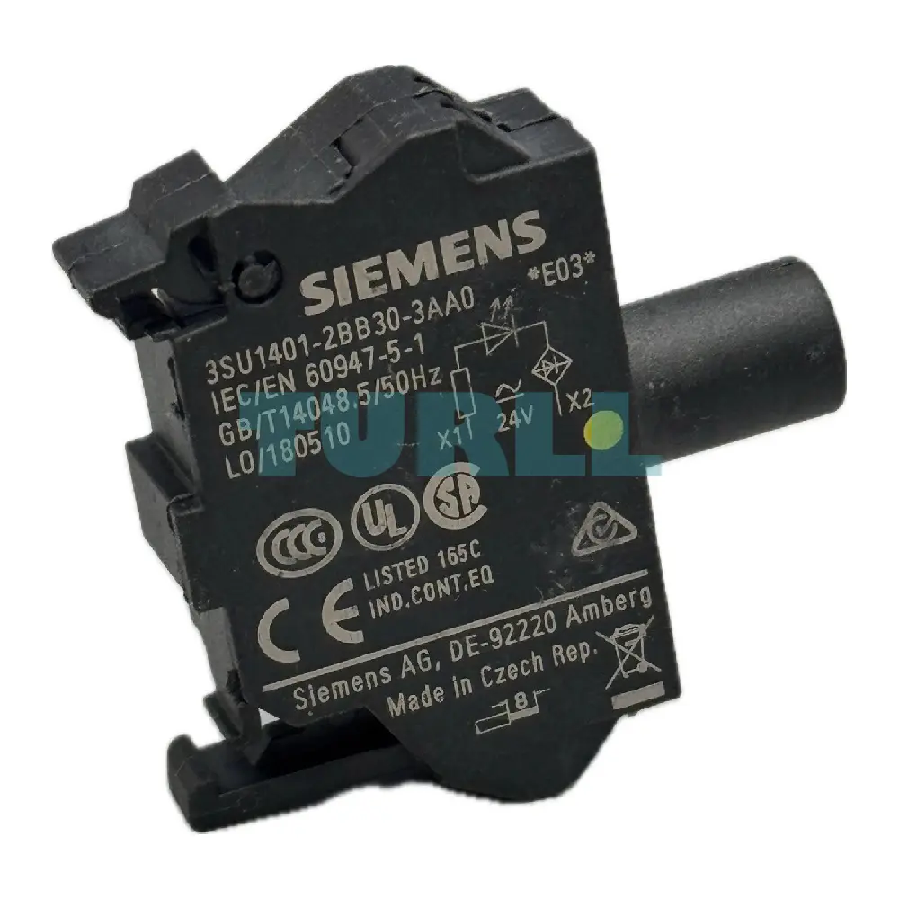 Siemens 3SU1401-2BB30-3AA0 LED Module 24V AC/DC, Yellow, Spring-Loaded Terminal, Floor Mount Original Brand New 1 Siemens 3SU1401-2BB30-3AA0 LED Module 24V AC/DC, Yellow, Spring-Loaded Terminal, Floor Mount