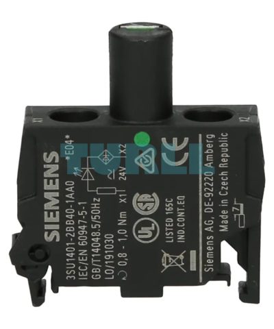 Siemens 3SU1401-2BB40-1AA0 LED Module, Green, 24 V AC/DC, Screw Terminal, Floor Mount
