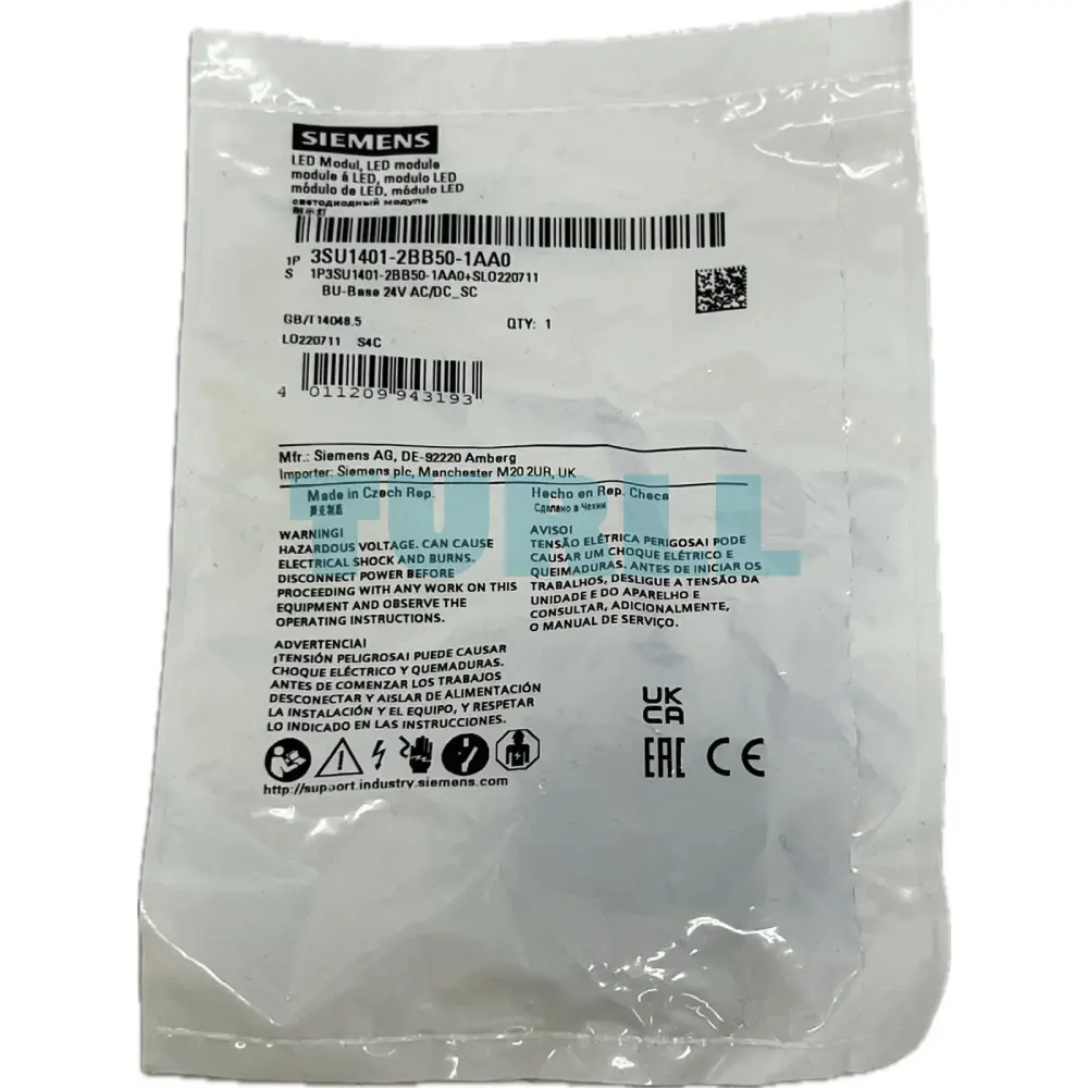 Siemens 3SU1401-2BB50-1AA0 LED Module, Blue, 24V AC/DC, Screw Terminal, Floor Mount Original Brand New 4 Siemens 3SU1401-2BB50-1AA0 LED Module, Blue, 24V AC/DC, Screw Terminal, Floor Mount