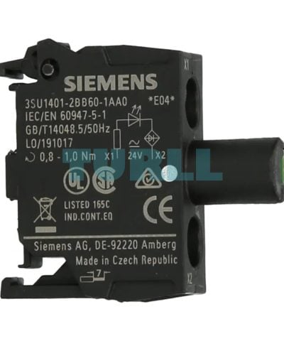 Siemens 3SU1401-2BB60-1AA0 LED Module 24V AC/DC, White, Integrated LED, Screw Terminal