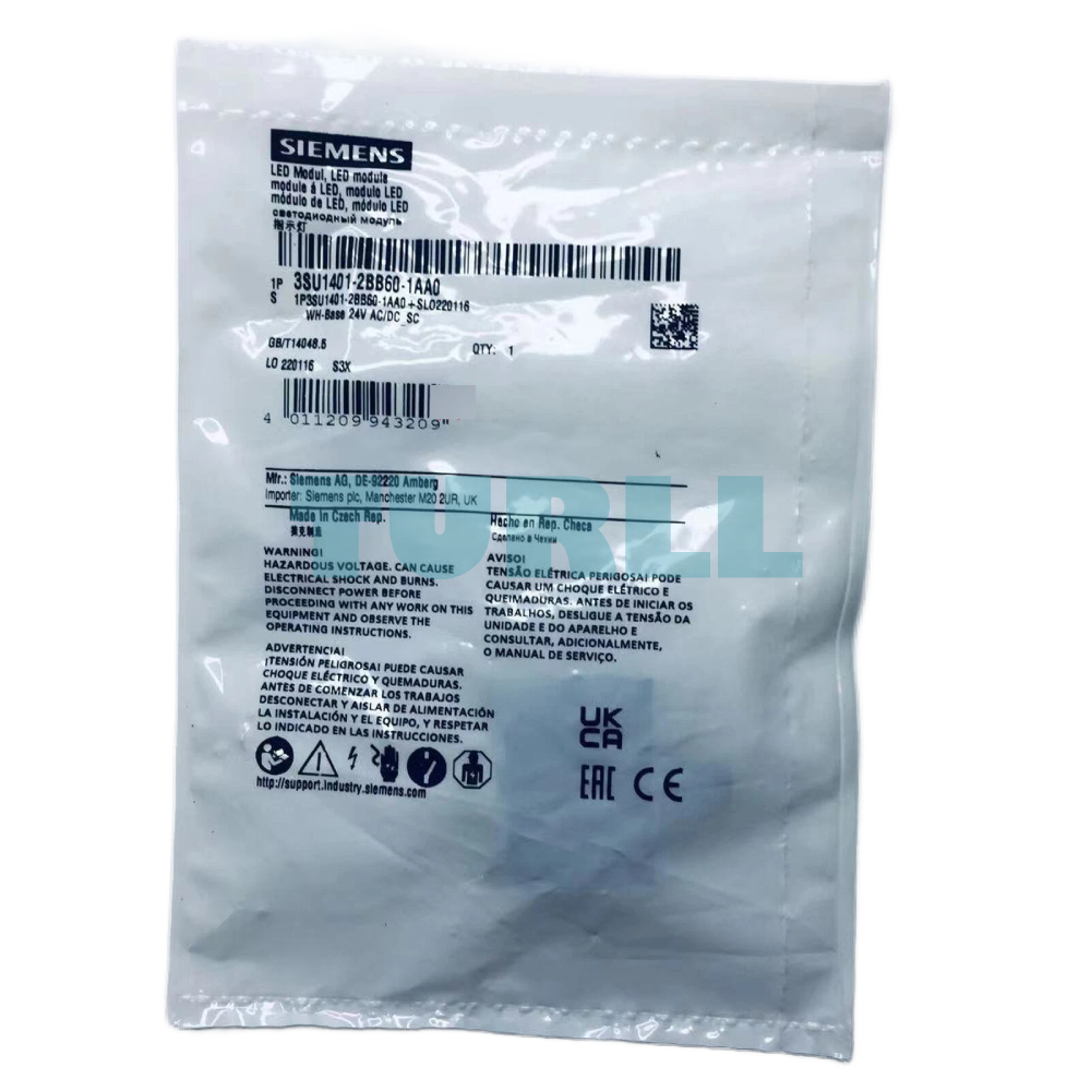 Siemens 3SU1401-2BB60-1AA0 LED Module 24V AC/DC, White, Integrated LED, Screw Terminal Original Brand New 5 Siemens 3SU1401-2BB60-1AA0 LED Module 24V AC/DC, White, Integrated LED, Screw Terminal