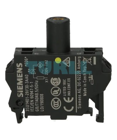 Siemens 3SU1401-2BF30-3AA0 LED Module 230V AC Yellow Spring-Type Terminal for Floor Mounting