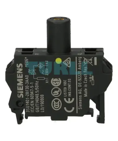 Siemens 3SU1401-2BF30-3AA0 LED Module 230V AC Yellow Spring-Type Terminal for Floor Mounting