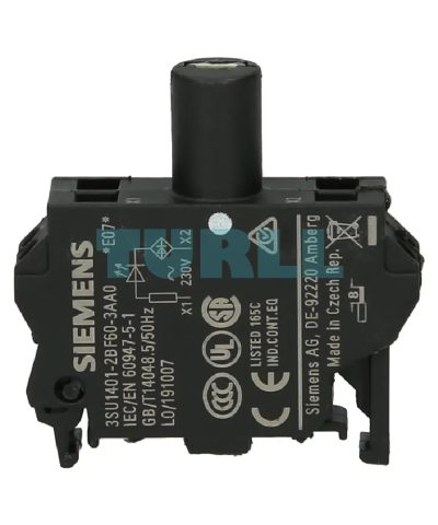 Siemens 3SU1401-2BF60-3AA0 SIRIUS ACT LED Module, 230V AC, White, Spring-Type Terminal