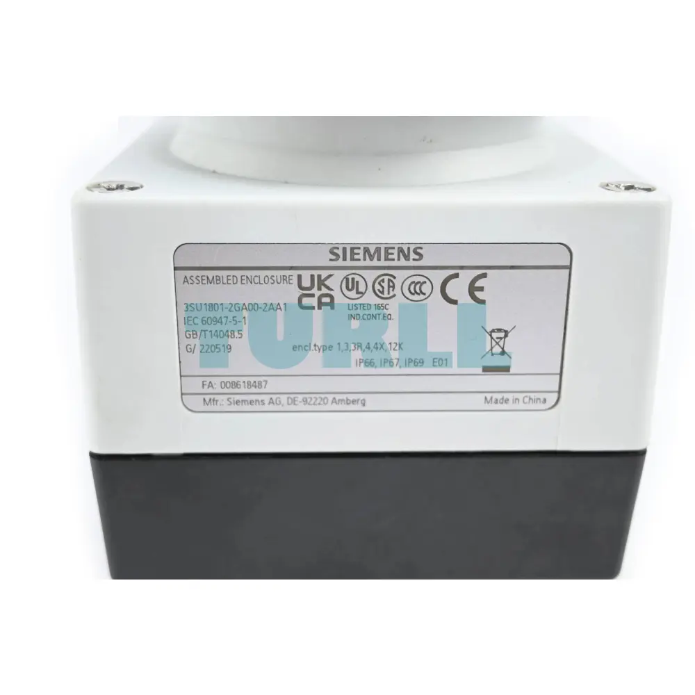 Siemens 3SU1801-2GA00-2AA1 Round Plastic Enclosure with Palm Pushbutton,22mm, Floor Mount Original Brand New 2 Siemens 3SU1801-2GA00-2AA1 Round Plastic Enclosure with Palm Pushbutton,22mm, Floor Mount