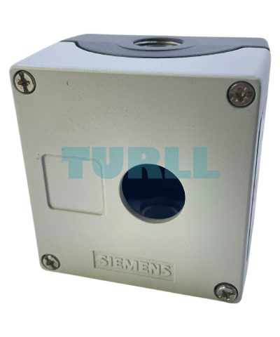 Siemens 3SU1851-0AA00-0AB1 Metal Enclosure for Command Devices, 22mm, 1 Control Point, Gray