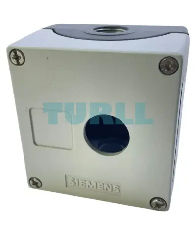 Siemens 3SU1851-0AA00-0AB1 Metal Enclosure for Command Devices, 22mm, 1 Control Point, Gray