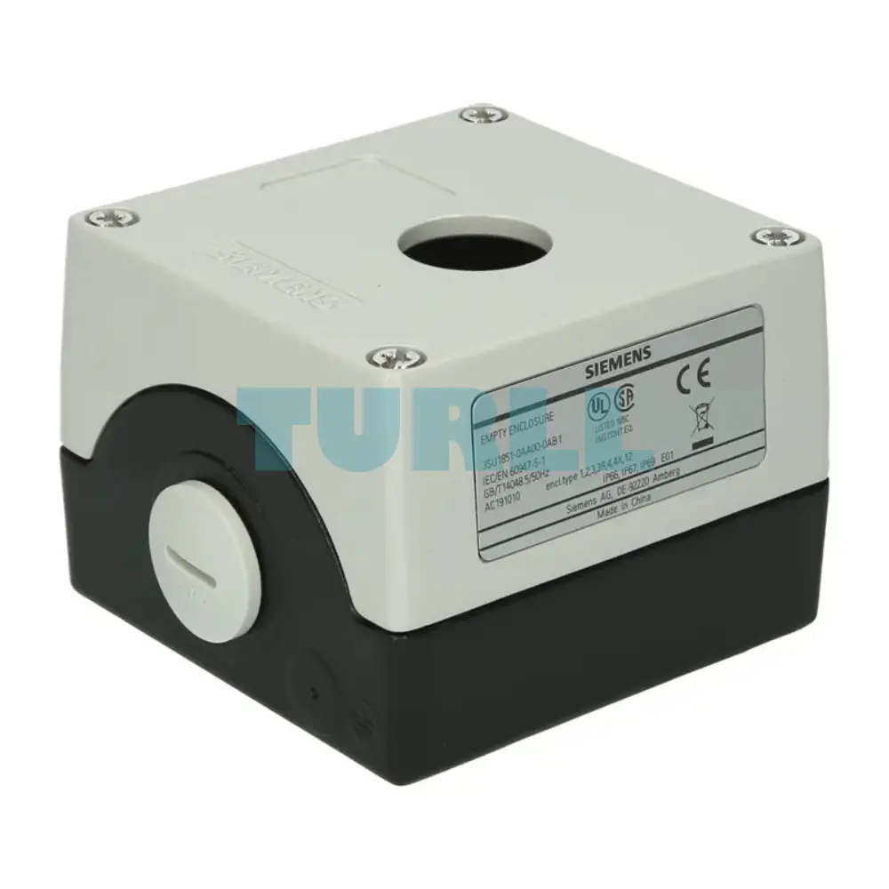 Siemens 3SU1851-0AA00-0AB1 Metal Enclosure for Command Devices, 22mm, 1 Control Point, Gray Original Brand New 3 Siemens 3SU1851-0AA00-0AB1 Metal Enclosure for Command Devices, 22mm, 1 Control Point, Gray