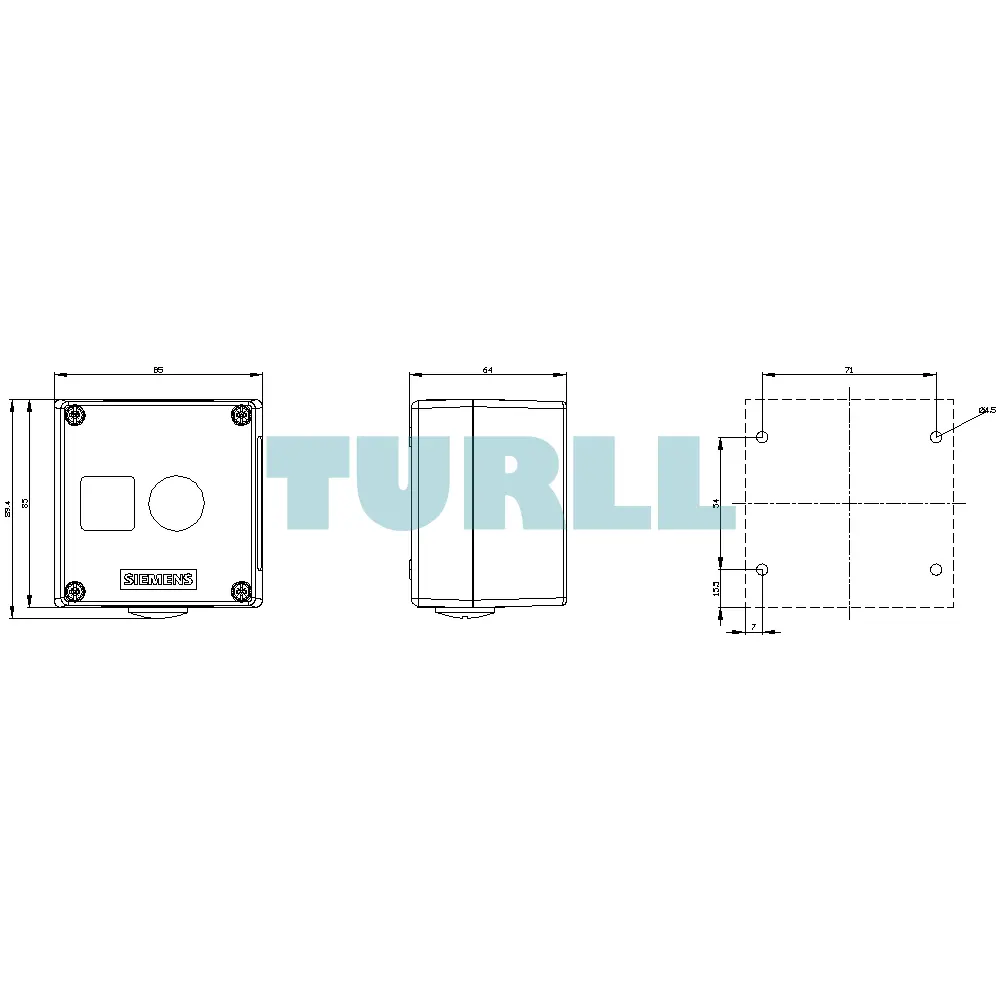 Siemens 3SU1851-0AA00-0AB1 Metal Enclosure for Command Devices, 22mm, 1 Control Point, Gray Original Brand New 6 Siemens 3SU1851-0AA00-0AB1 Metal Enclosure for Command Devices, 22mm, 1 Control Point, Gray