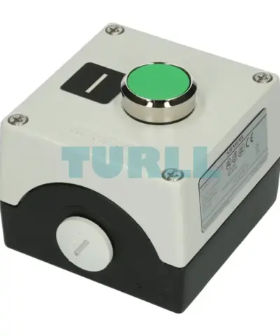 Siemens 3SU1851-0AB00-2AB1 Metal Enclosure with Green Pushbutton, 22 mm, 1 NO Contac