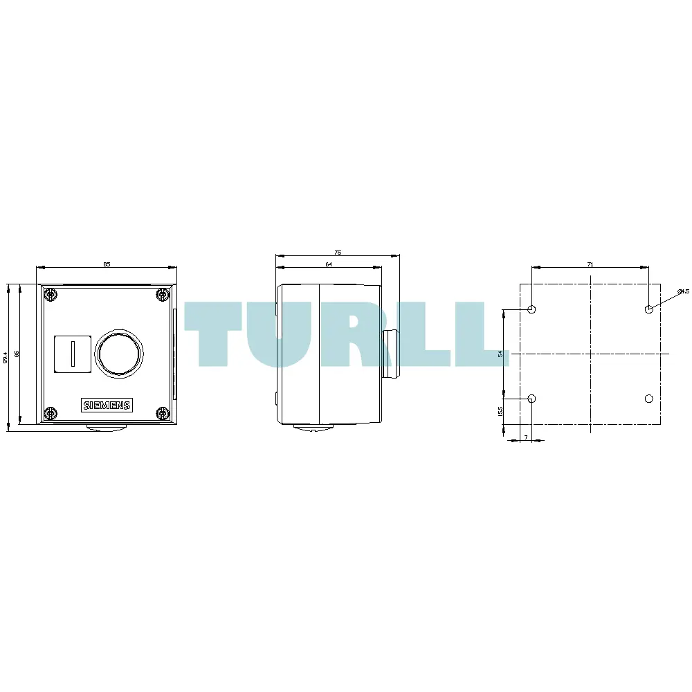 Siemens 3SU1851-0AD00-2AB1 Metal Enclosure for Command Devices, 22 mm, Round, Floor Mounting Original Brand New 5 Siemens 3SU1851-0AD00-2AB1 Metal Enclosure for Command Devices, 22 mm, Round, Floor Mounting