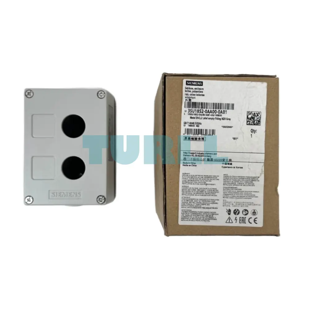 Siemens 3SU1852-0AA00-0AB1 Metal Enclosure for 22 mm Command Devices, 2 Control Points Original Brand New 3 Siemens 3SU1852-0AA00-0AB1 Metal Enclosure for 22 mm Command Devices, 2 Control Points