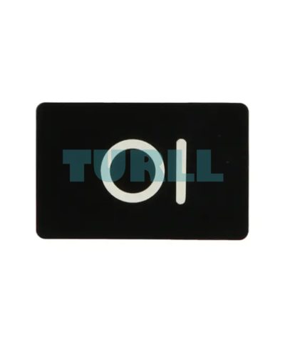 Siemens 3SU1900-0AD16-0QG0 Labeling Plate, Black with White Font, O I Symbol, 17.5 x 27 mm