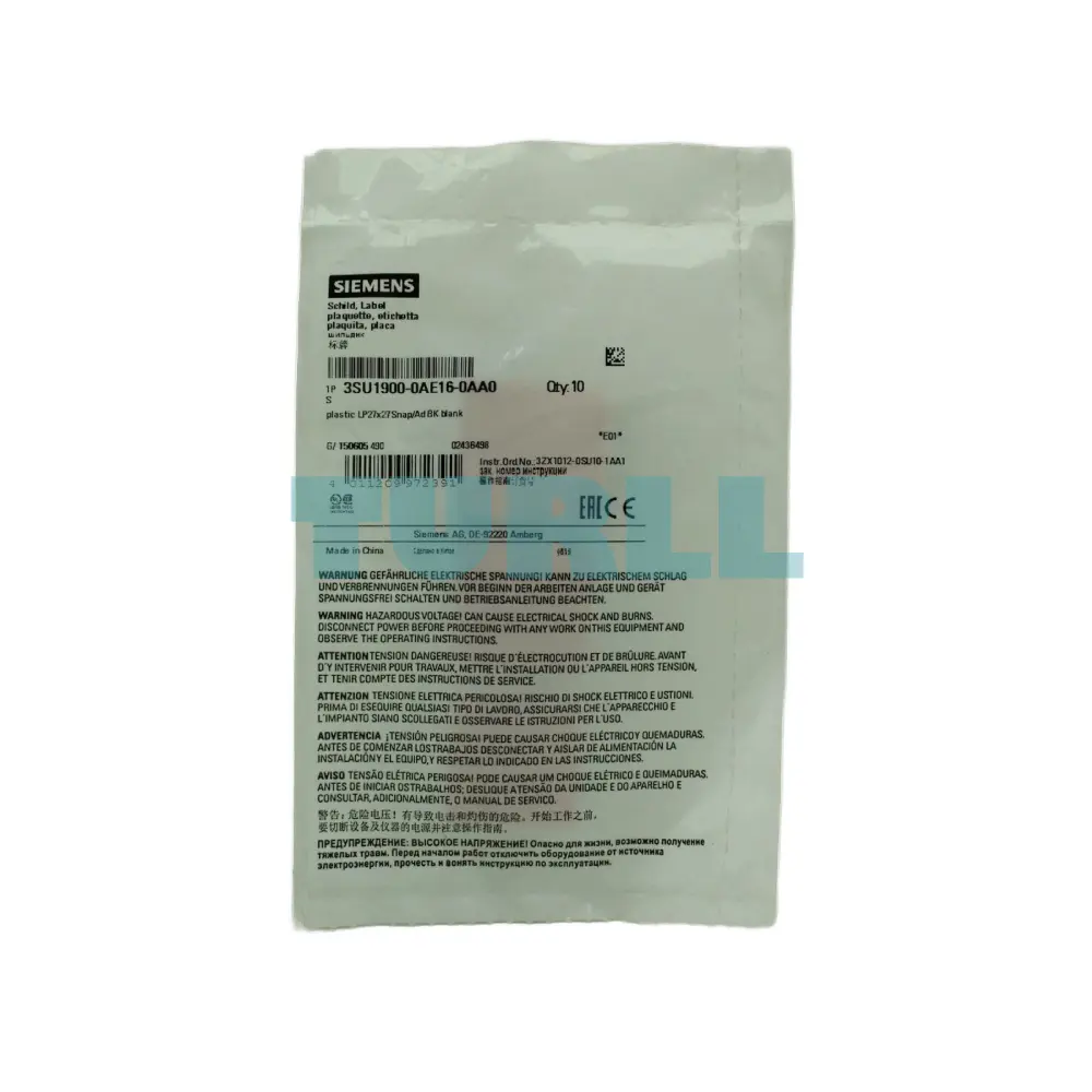 Siemens 3SU1900-0AE16-0AA0 Labeling Plate, 27x27 mm, Black, White, Snap-On or Glue-On Original Brand New 3 Siemens 3SU1900-0AE16-0AA0 Labeling Plate, 27x27 mm, Black, White, Snap-On or Glue-On