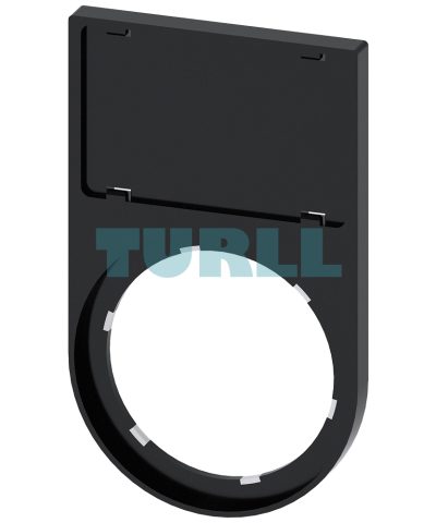 Siemens 3SU1900-0AS10-0AA0 Label Holder, 22mm, Flat Black Frame, Snap-On for 17.5 x 27 mm Plates
