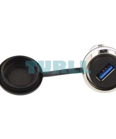 Siemens 3SU1950‑0GA80‑0AA0 SIRIUS ACT USB 3.0, Panel Socket, 22 mm, Metal Silver
