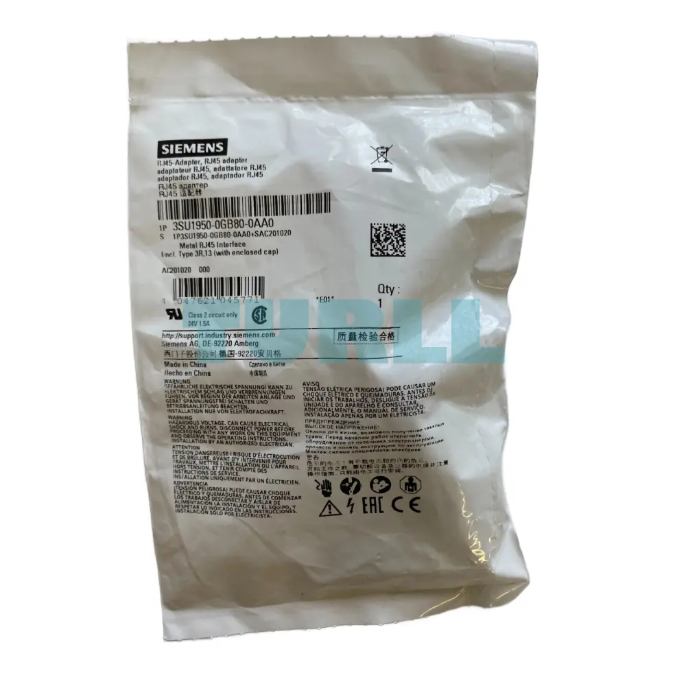 Siemens 3SU1950-0GB80-0AA0 RJ45 Connection, 22mm, Metal Shiny Silver Original Brand New 4 Siemens 3SU1950-0GB80-0AA0 RJ45 Connection, 22mm, Metal Shiny Silver