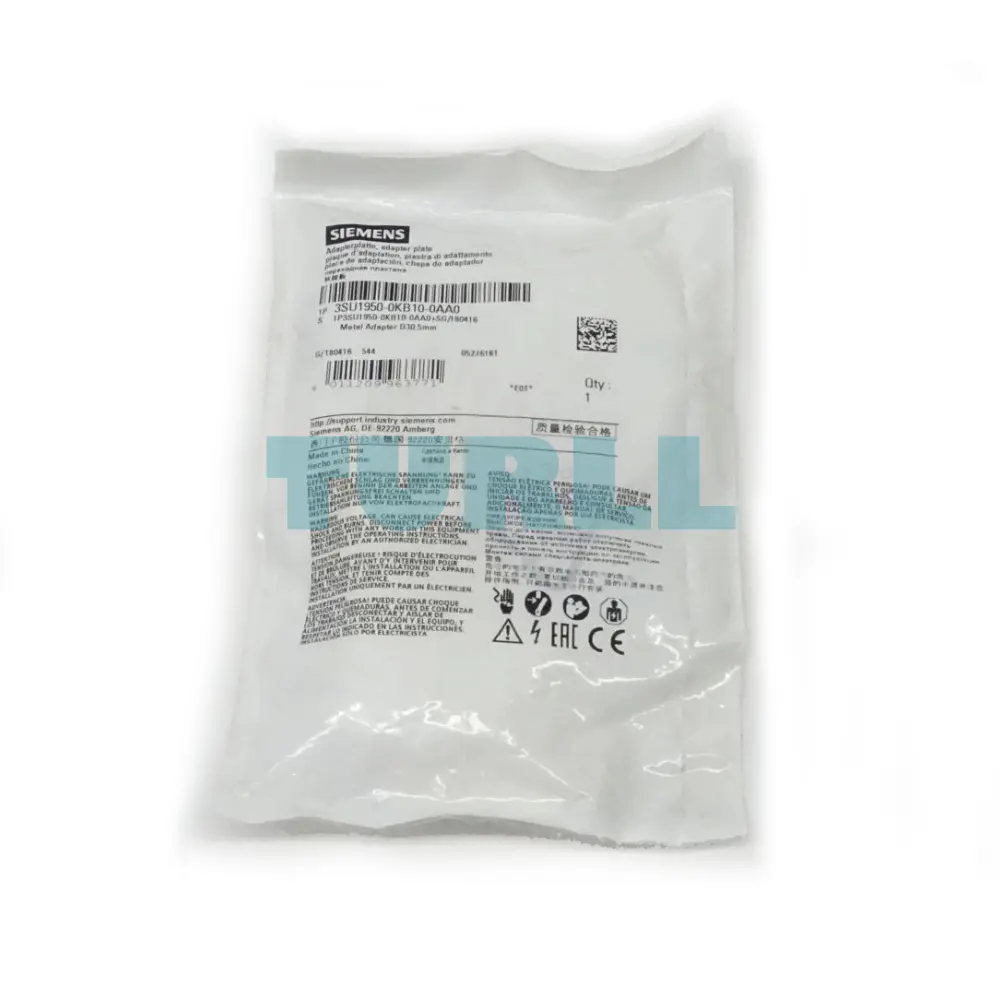 Siemens 3SU1950-0KB10-0AA0 Adapter, 22 mm Actuator, Signaling Unit Mounting Adapter, Metal, Shiny Original Brand New 3 Siemens 3SU1950-0KB10-0AA0 Adapter, 22 mm Actuator, Signaling Unit Mounting Adapter, Metal, Shiny