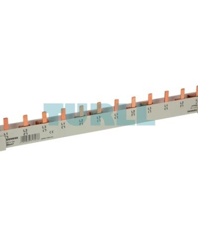 Siemens 5ST3738 Pin Busbar, Touch-Safe, 10 mm², 3-Phase, 214 mm, Cuttable with End Caps