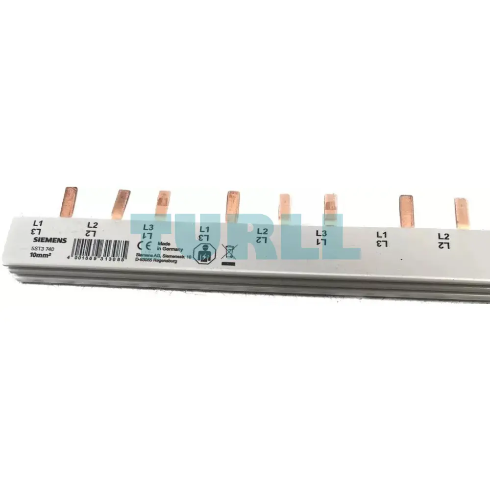 Siemens 5ST3740 Pin Busbar, Touch-Safe, 10 mm², 3-Phase, 1016 mm, Cuttable Original Brand New 3 Siemens 5ST3740 Pin Busbar, Touch-Safe, 10 mm², 3-Phase, 1016 mm, Cuttable